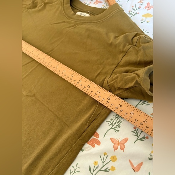 Madewell t-shirt dress Tina olive green size small cotton short sleeve - Picture 8 of 11
